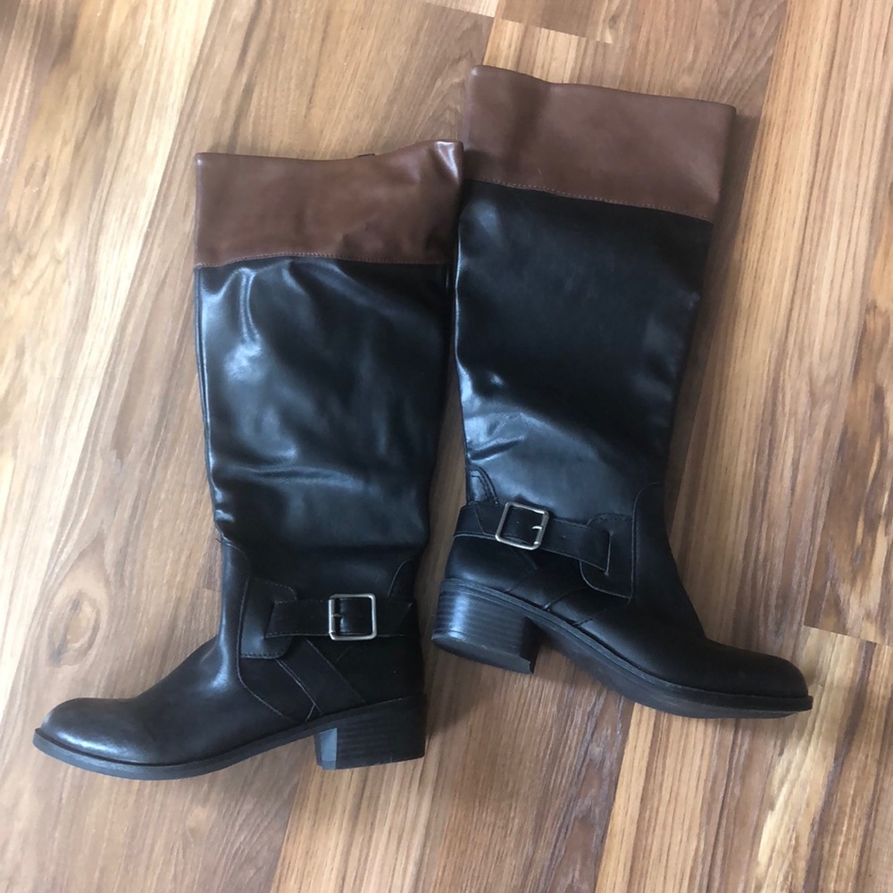 Black and brown riding boots size 7